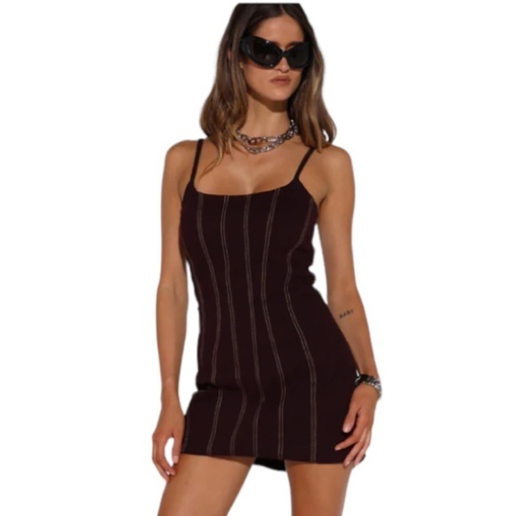 BY. DYLN Dena Dress Mini in Dark Plum New with Tags - Picture 2 of 10